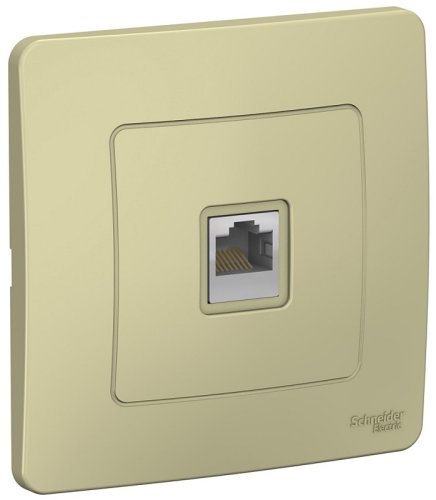 Розетка компьютерная с рамкой Systeme Electric Blanca 1-м. RJ45 5e бежевый картинка